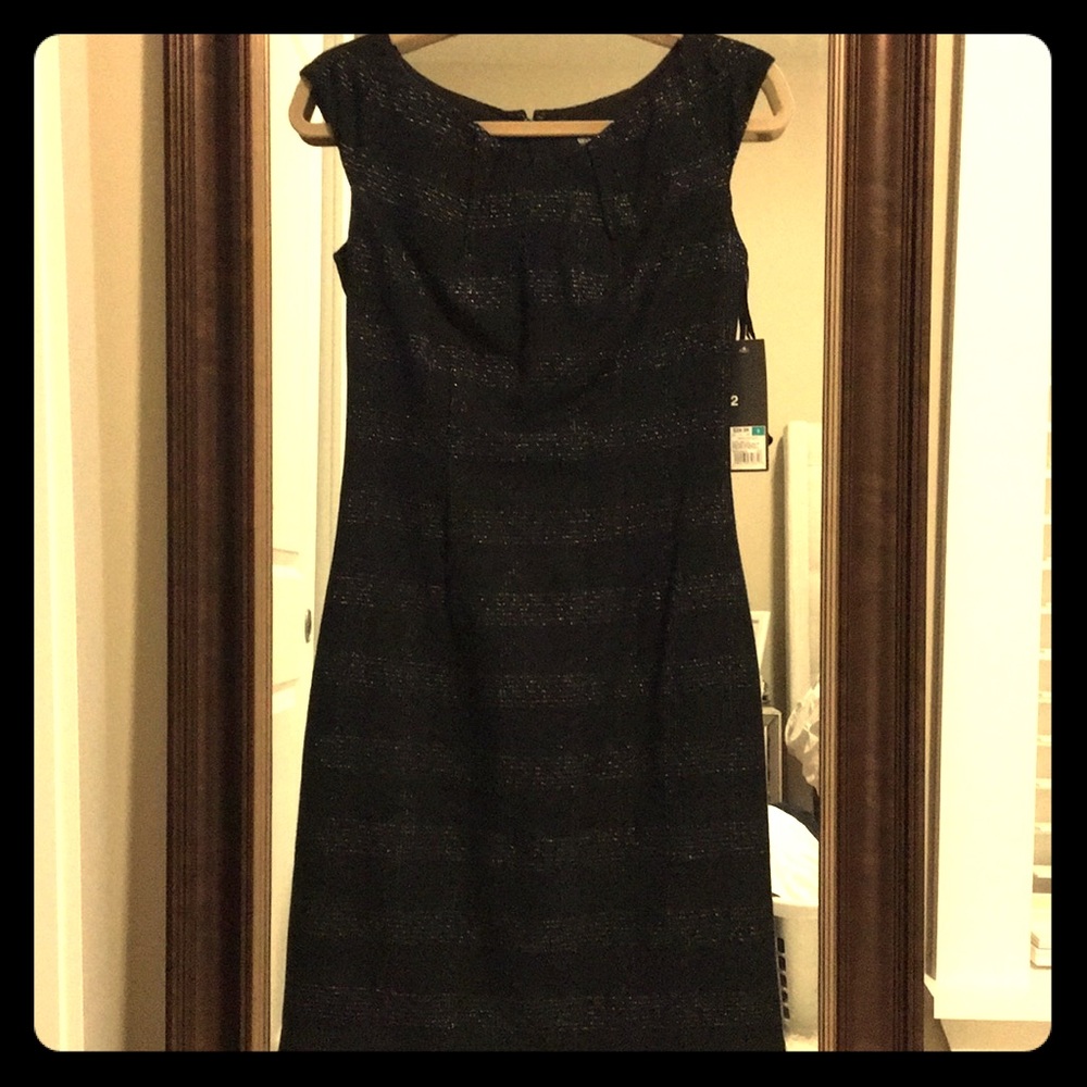 NWT Mossimo Stretch Black Sparkle Stripe Dress, 2